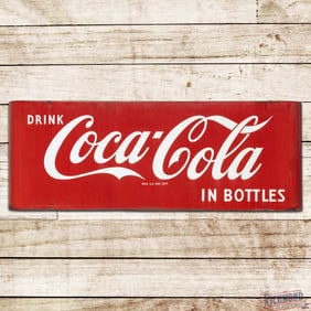 Drink Coca Cola in Bottles 44" Single Sided Porcelain Sled Sign
