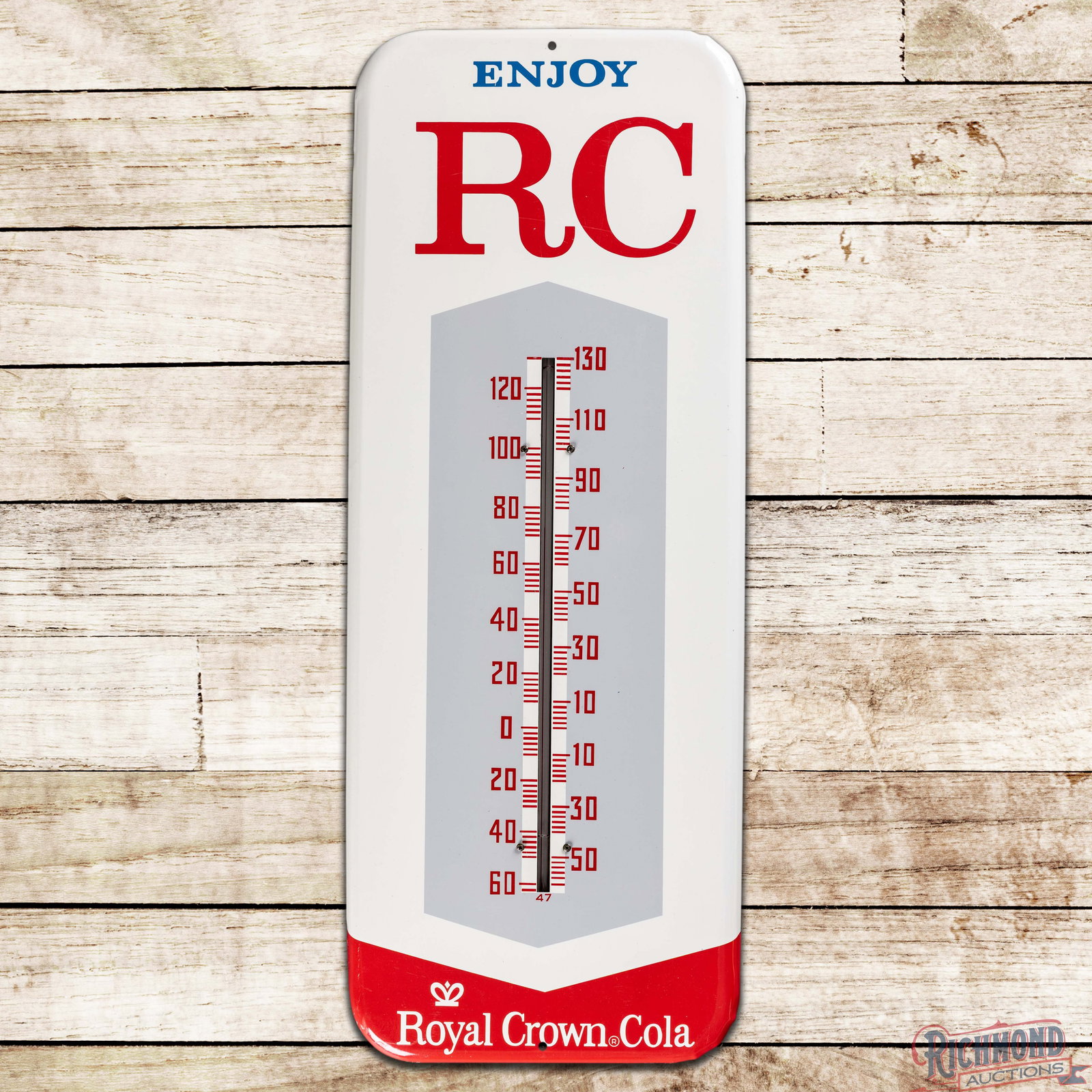 Enjoy RC Royal Crown Cola Single Sided Tin Thermometer (1 of 3)