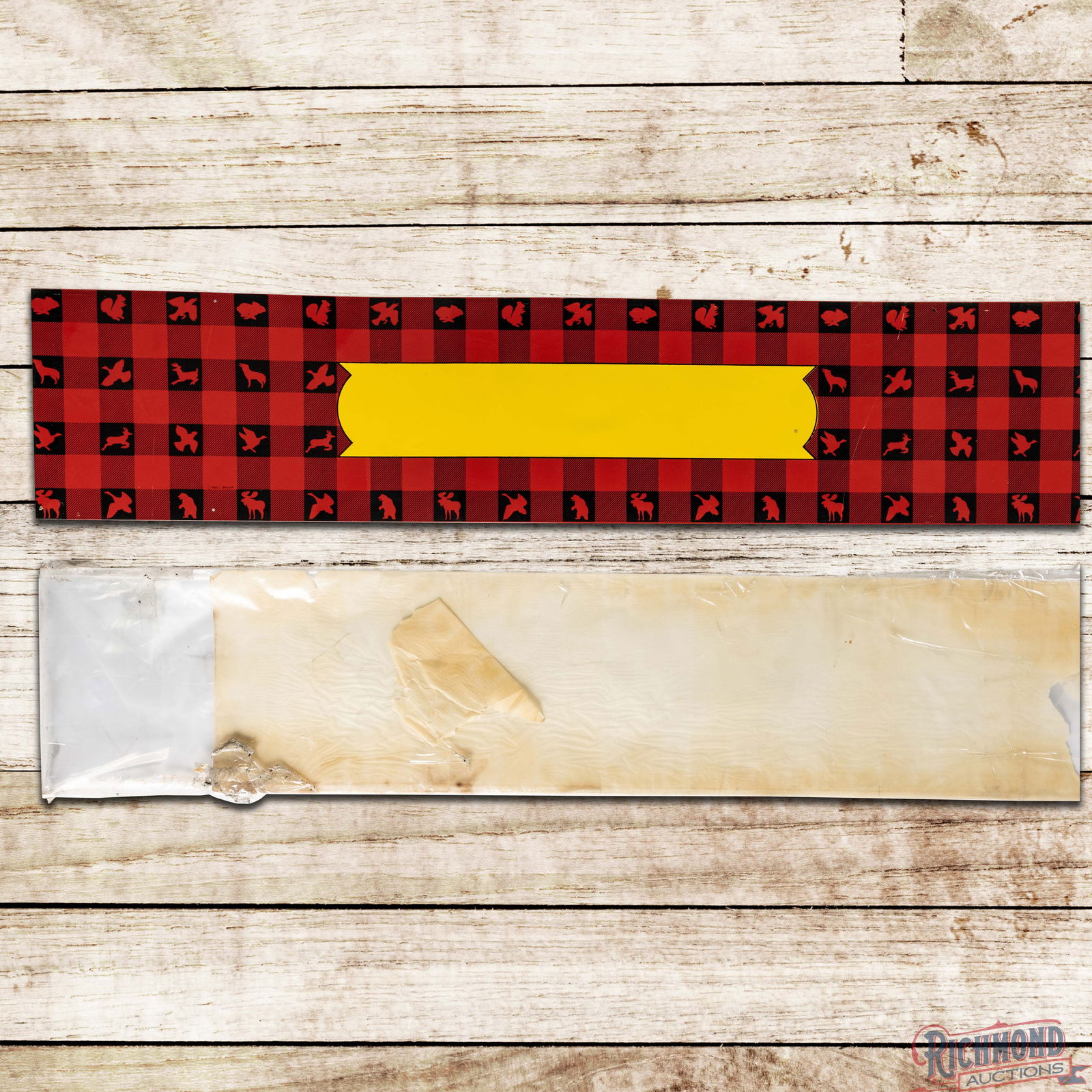 NOS Winchester Guns & Ammunition Single Sided Tin Sign w/ Wild Game & Paper (1 of 4)