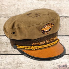 Rare Johnson Oil Refining Co. Service Station Attendant Hat w/ Logo