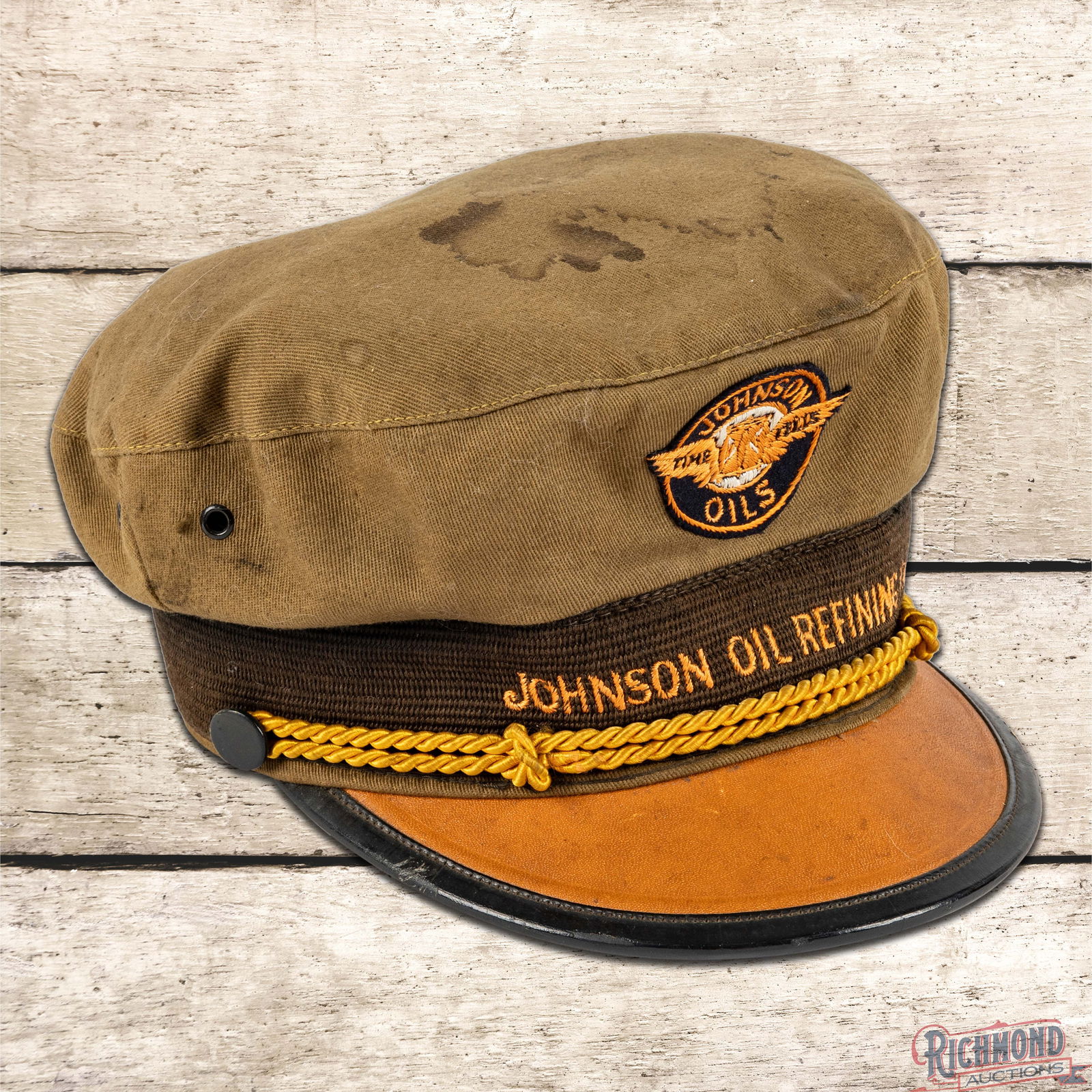 Rare Johnson Oil Refining Co. Service Station Attendant Hat w/ Logo (1 of 4)