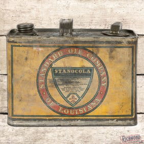 Stanocola Standard Oil Co. of Louisiana 1/2 Gallon Metal Advertising Can w/ Logo