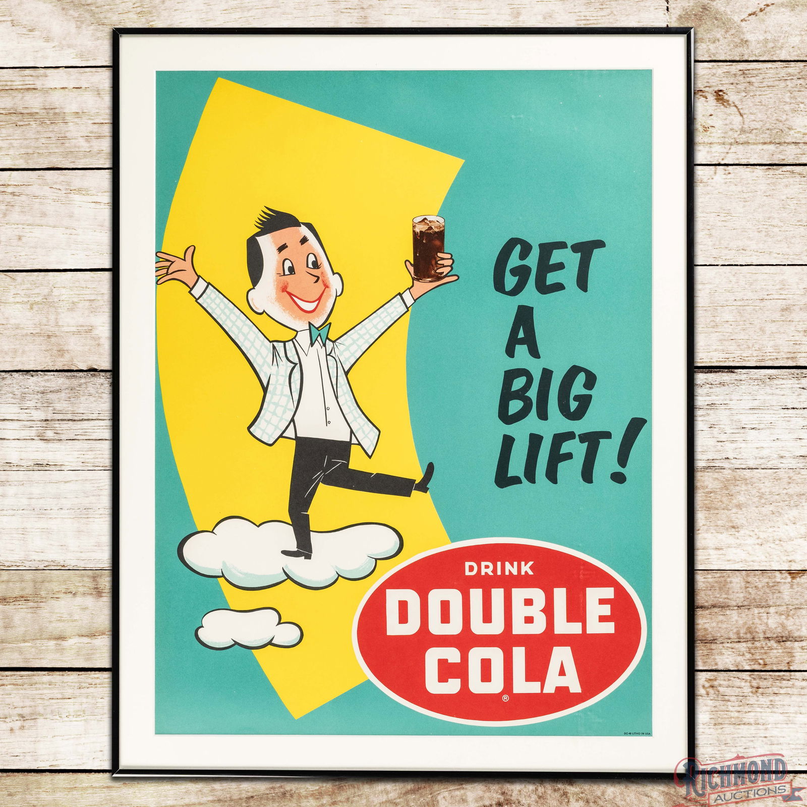 Fantastic Drink Double Cola "Get a Big Lift" Framed Advertising Poster Sign (1 of 3)