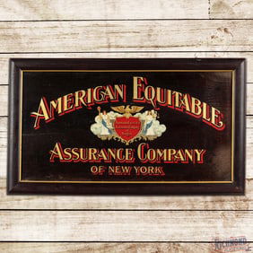American Equitable Assurance Company of New York Wooden Advertising Sign w/ Logo