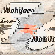 1941 Mobilgas Ask for Mobiloil Gasoline Die Cut Single Sided Tin Pump Plate Keyhole Sign w/ Pegasus: SST (Single Sided Tin) die-cut keyhole-shaped pump sign has excellent color and shine. The sign exhibits light wear with a minor bend in the lower left outer field and small bend on the upper right co