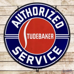 Studebaker Authorized Service 42" Double Sided Porcelain Sign w/ Ring