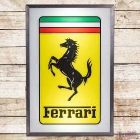 Ferrari 48" Plastic Lighted Advertising Sign w/ Prancing Horse Logo