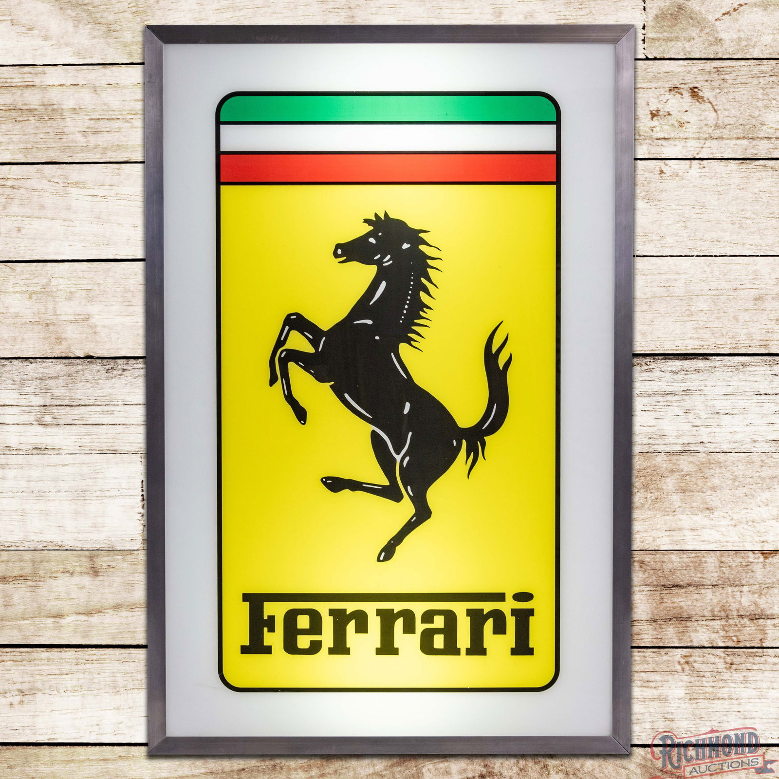 Ferrari 48" Plastic Lighted Advertising Sign w/ Prancing Horse Logo (1 of 4)