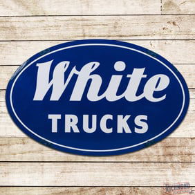White Trucks 6' Double Sided Porcelain ID Sign