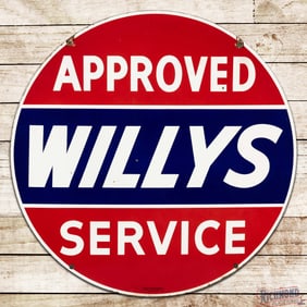 Willys Approved Service 42" Double Sided Porcelain Sign