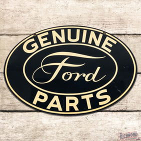 Rare Ford Genuine Parts Double Sided Tin Oval w/ Fancy Script