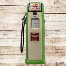 National Model #A38 Computing Gas Pump Restored Flying A Ethyl Gasoline