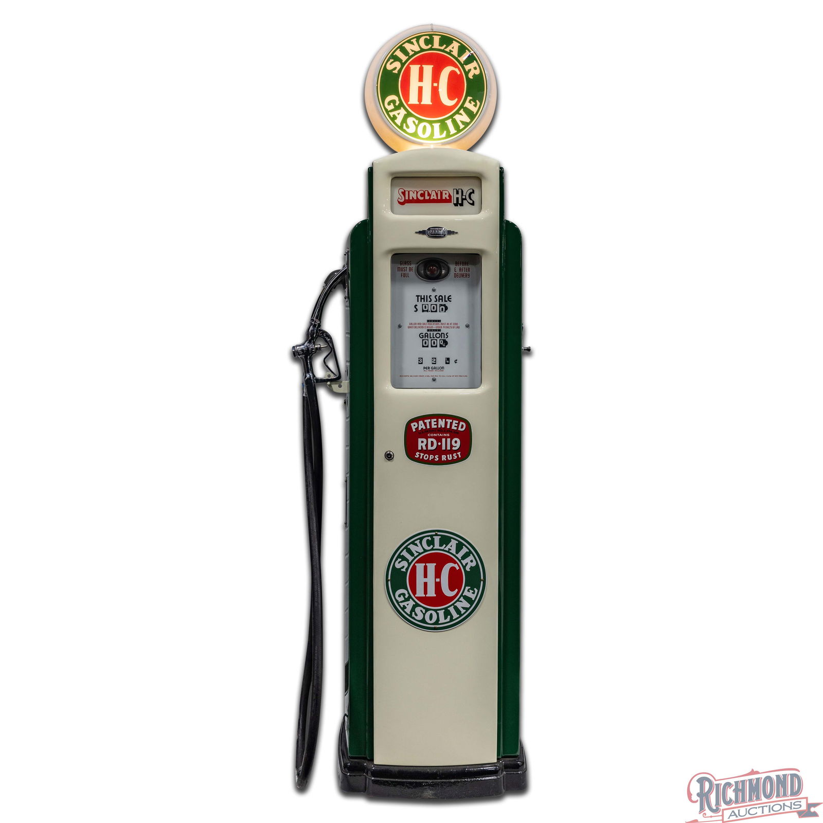 Bennett Model #541 Computing Gas Pump Restored Sinclair HC Gasoline - 2