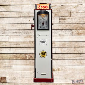 Gilbarco Model #87 Clock Face Gas Pump Restored Esso Ethyl Gasoline