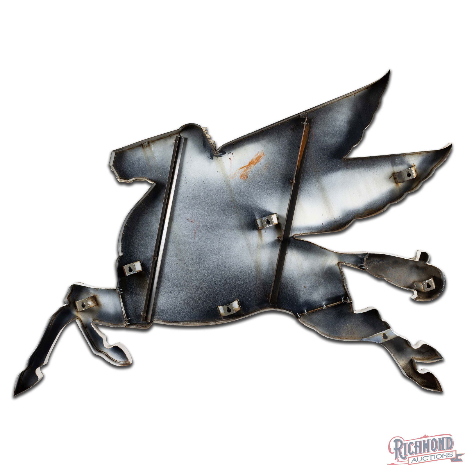 Outstanding Mobil Pegasus Service Station Cookie Cutter Single Sided Porcelain Sign "Right Facing" - 3