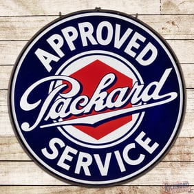 Amazing Packard Approved Service 5' Double Sided Porcelain Sign w/ Ring