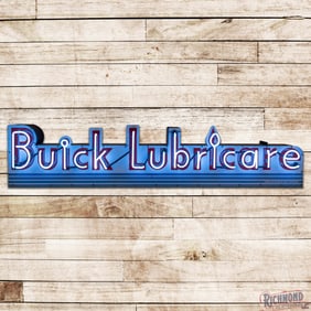 Fantastic Buick Lubricare 7' Die Cut Single Sided Porcelain Factory Neon Sign