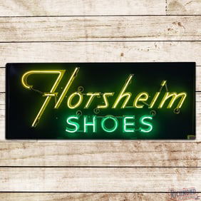 Superb Florsheim Shoes 6' Double Sided Porcelain Factory Neon Sign