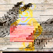 Authorized Bear Wheel Alining Axle & Frame Service 5.5' Single Sided Porcelain Die Cut Neon Sign: SSP (Single Sided Porcelain) die cut sign with added neon and a metal can has excellent color and gloss. The sign features four-color neon highlighting the iconic bear graphic. The display has light