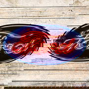 Excellent Ford Automobiles 4' Single Sided Porcelain Factory Neon Sign: SSP (Single Sided Porcelain) factory neon sign with a metal can and ceiling mount bracket has excellent color and gloss. The fields are clean and the perimeter has light wear at the mounting holes