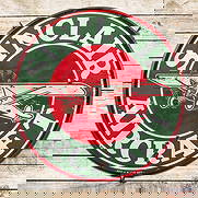 Sinclair Aircraft Gasoline "Green" 48" Double Sided Porcelain Sign w/ Ring & Plane: DSP (Double Sided Porcelain) sign has good color and moderate gloss. Side #1 has areas of cloudiness throughout with crazing and chips in the fields. The perimeter has small chips at the mounting