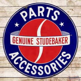 Scarce Genuine Studebaker Parts Accessories 42" Double Sided Porcelain Sign