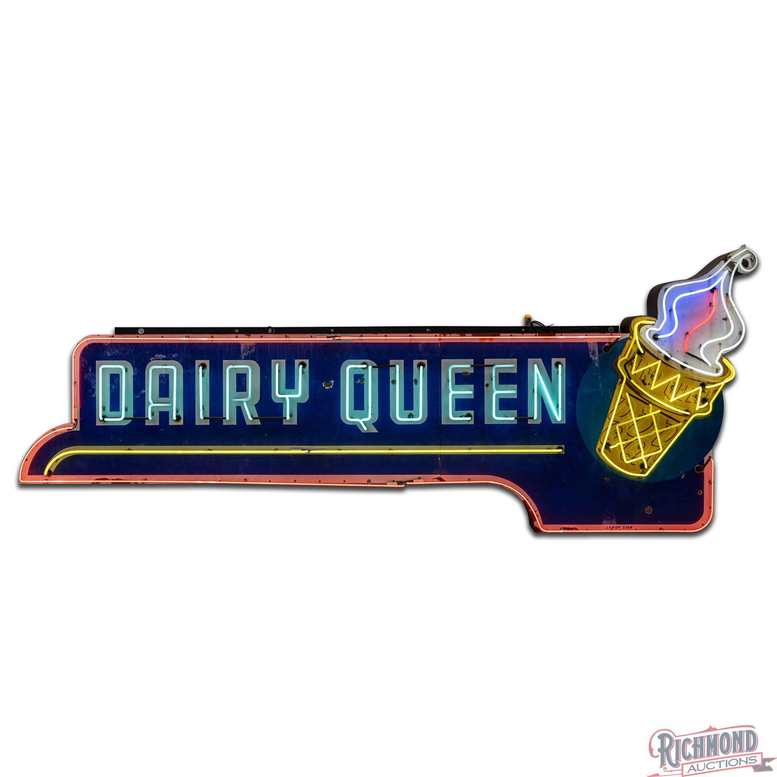 Dairy Queen 15' Factory Die Cut Neon Sign w/ Ice Cream Cone - 2
