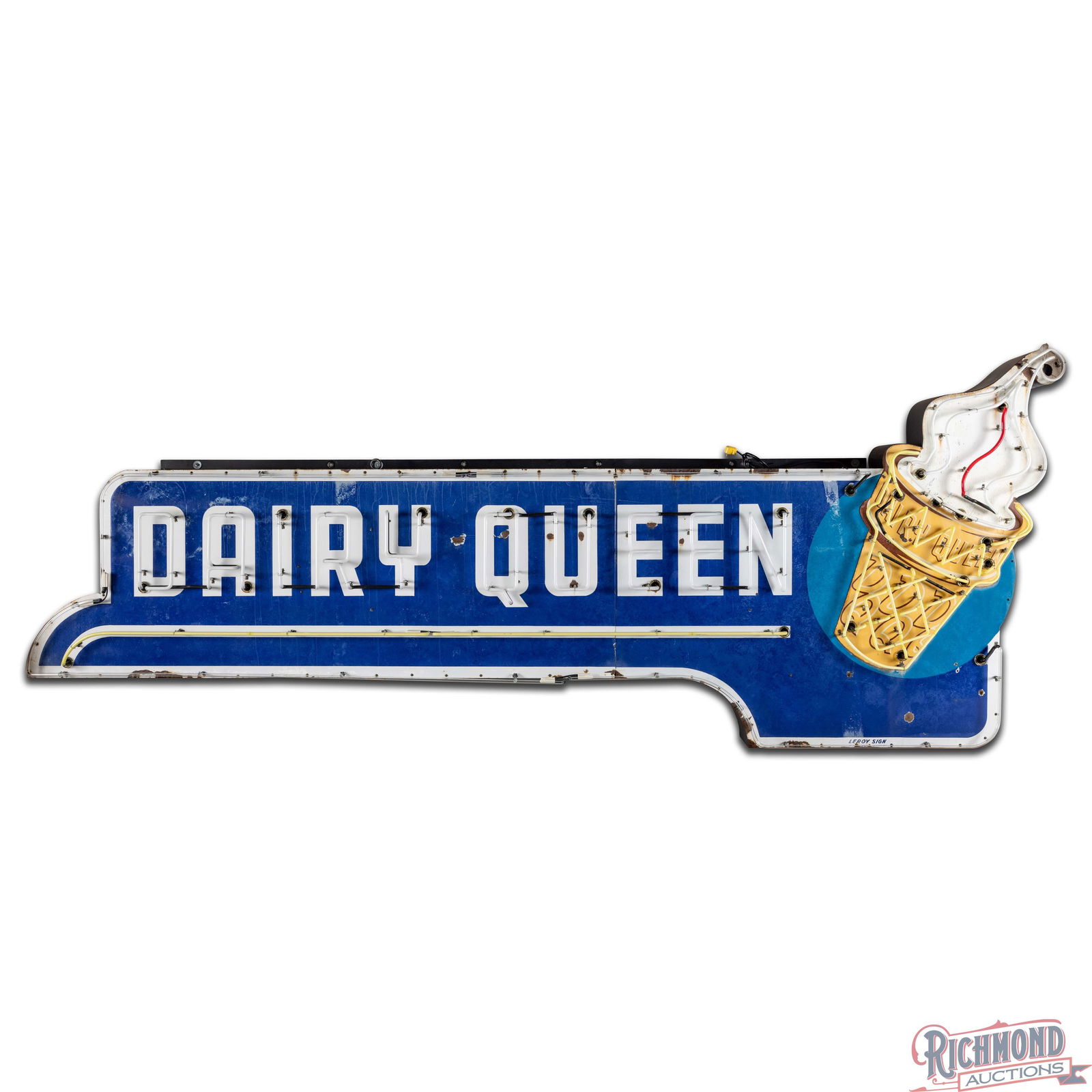 Dairy Queen 15' Factory Die Cut Neon Sign w/ Ice Cream Cone - 3