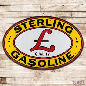 Sterling Quality "L" Gasoline Double Sided Porcelain ID Sign