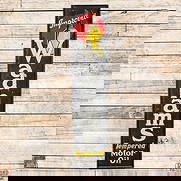 Scarce Wadhams Tempered Motor Oil 7' Single Sided Tin Smaltz Sign w/ Oil Bottle Logo: SST (Single Sided Tin) smaltz painted sign with the factory wooden frame has very good color and shine. The field has light surface wear with toning to the lettering and areas of scuffs to the black