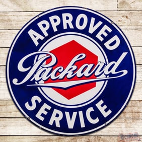 Exceptional Packard Approved Service 42" Double Sided Porcelain Sign