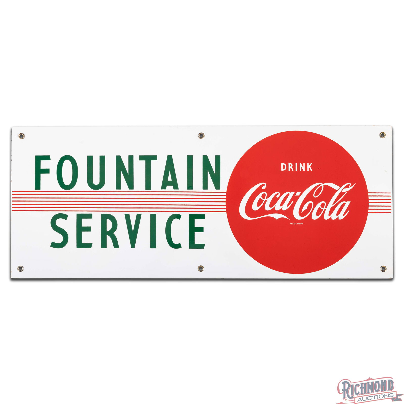 Amazing Drink Coca Cola Fountain Service Single Sided Porcelain Sign - 2