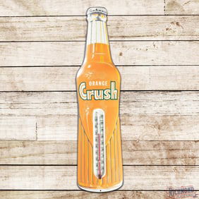 Orange Crush 29" Emb. Single Sided Tin Bottle Thermometer