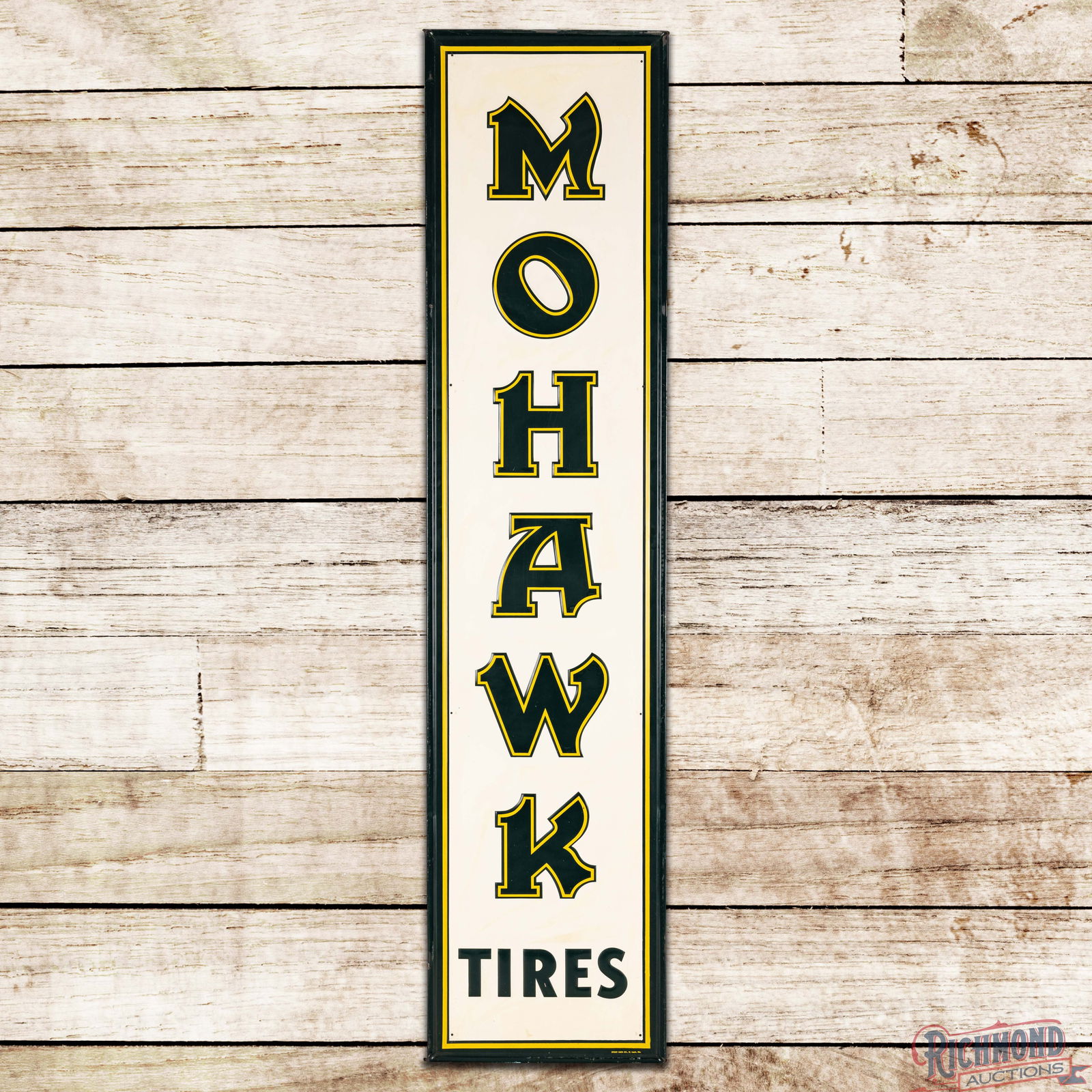 Mohawk Tires Vertical 6' Emb. Single Sided Tin Sign (1 of 3)