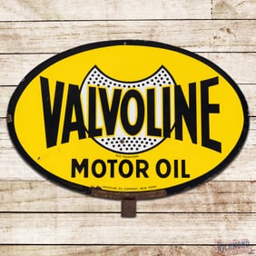Valvoline Motor Oil Double Sided Porcelain Sign w/ Logo