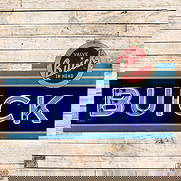 Buick Valve in Head 7.5' Die Cut Single Sided Porcelain Factory Neon Sign w/ Logo: SSP (Single Sided Porcelain) die cut multi-piece factory neon sign with a metal can has very good color and gloss. The sign features vibrant double-stroked neon lettering with the iconic "Valve in Hea