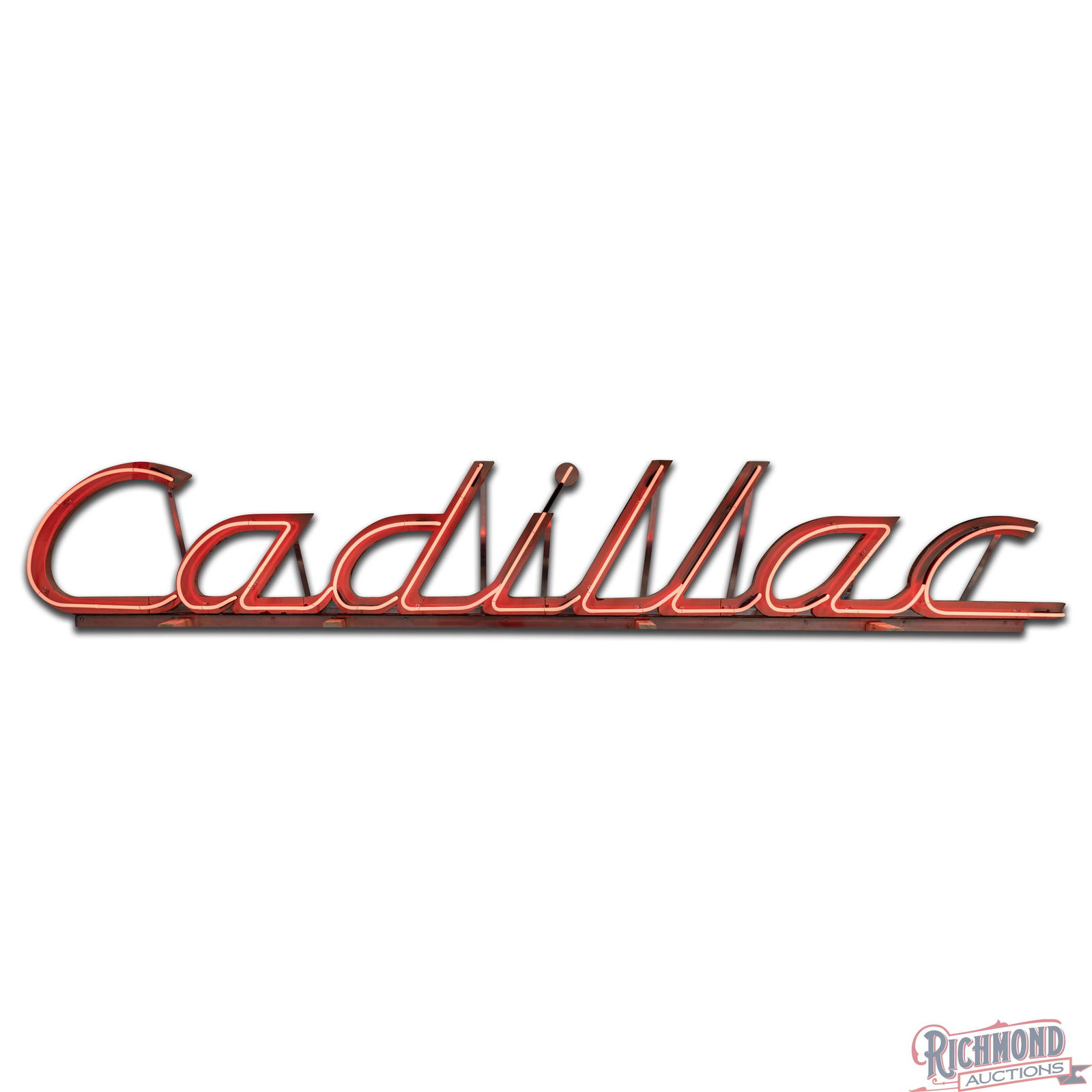 Cadillac Automobiles 13' 3D Single Sided Porcelain Neon Script Dealership Sign - 2