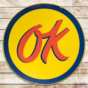 Superb Chevrolet OK 36" Single Sided Porcelain Logo Sign