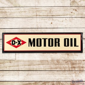 Exceptional D-X Motor Oil 6' Horizontal Emb. Single Sided Tin Sign w/ Logo