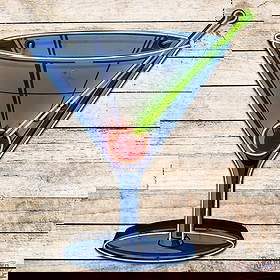 Impressive Martini Cocktail Bar Die Cut 4' Single Sided Porcelain Factory Neon Sign w/ Cherry: SSP (Single Sided Porcelain) die cut factory neon sign with the original metal can has excellent color and gloss. The sign features brilliant three-color neon which pairs nicely with the unique die cu