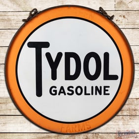 Tydol Gasoline 48" Double Sided Porcelain Sign w/ Factory Ring