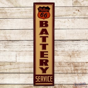 Phillips 66 Battery Service 6' Emb. Single Sided Tin Sign w/ Logo