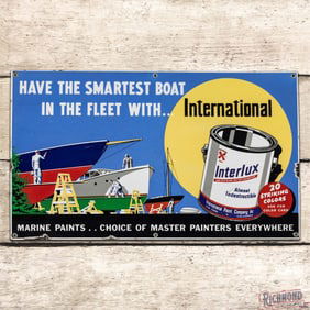 Interlux Marine Paints "Smartest Boat in the Fleet" Single Sided Porcelain Sign w/ Ships