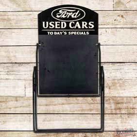 NOS Early Ford Used Cars Today's Specials Double Sided Tin Curb Sign