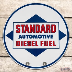 Outstanding Standard Automotive Diesel Fuel 12" Double Sided Porcelain Gas Pump Globe Sign
