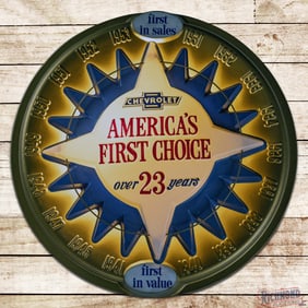 Chevrolet America's First Choice "Over 23 Years" Emb. 3D Plastic Lighted 26" Dealership Sign