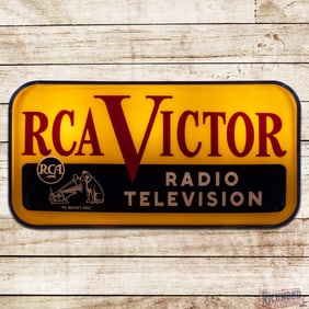 Exceptional RCA Victor Radio Television Double Sided Lighted Advertising Sign w/ Nipper