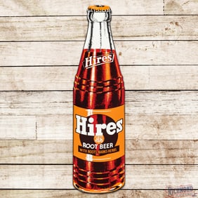 Amazing Hires Root Beer Emb. Die Cut Single Sided Tin Bottle Sign