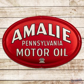 Amalie Pennsylvania Motor Oil 54" Single Sided Tin Bubble Sign w/ Logo
