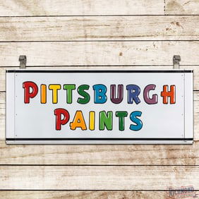 Outstanding Pittsburgh Paints 6' Embossed Double Sided Porcelain Sign w/ Hangers